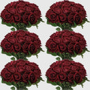 Artificial Roses Flowers Velvet Rose Bouquet for Home Wedding Decoration.