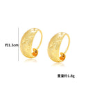 Luxury 24K 9999 Pure Gold real gold Women's Gymnispion Ear Ring Ear Buckle Ins Vintage Circle Earrings