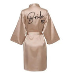 Wedding Party Team Bride Robe With Black Letters Kimono Satin Pajamas Bridesmaid Bathrobe SP003 - BUY ABROAD NOW