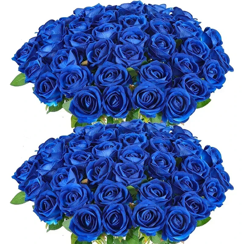 Bouquet of real looking artificial silk roses