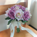 Bridal bouquets, white bridal bouquet, silk flowers, artificial roses,