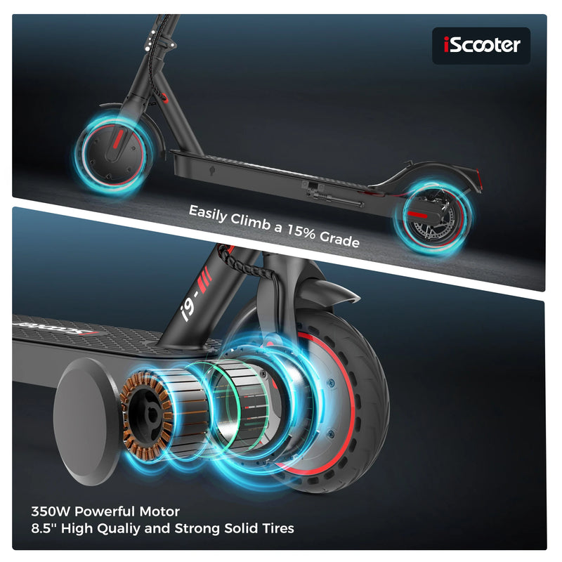 Electric Scooter 350W Scooter for Adults 7.5Ah 30km/h Foldable E scooter 8.5 inch Honeycomb Tire scoorter electrico. - iScooter i9