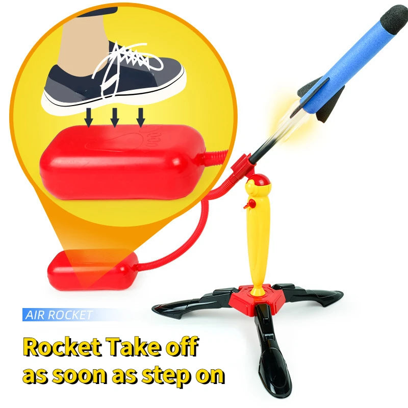 Toy Rocket Launcher for kids Jump Toys Eva Foam Rocket Parent Child Interaction Sports Toy Outdoor Game Play Set for Kid Adult