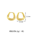 Luxury 24K  Pure Gold real gold Women's Light Luxury Diamond Earrings Geometric Twisted Square Earrings