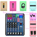 Freeboss 16 Effect 6 Channels Mixing Desk USB Play Record Bluetooth Audio Mixer 3 Band EQ Professional Sound Table Console SMR6