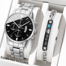 Men's stainless steel watch.