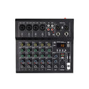 AM6 6 Channel Professional Sound Mixer Console Mini Audio Mixer Sound Card Computer Input 48v Power USB Computer Record