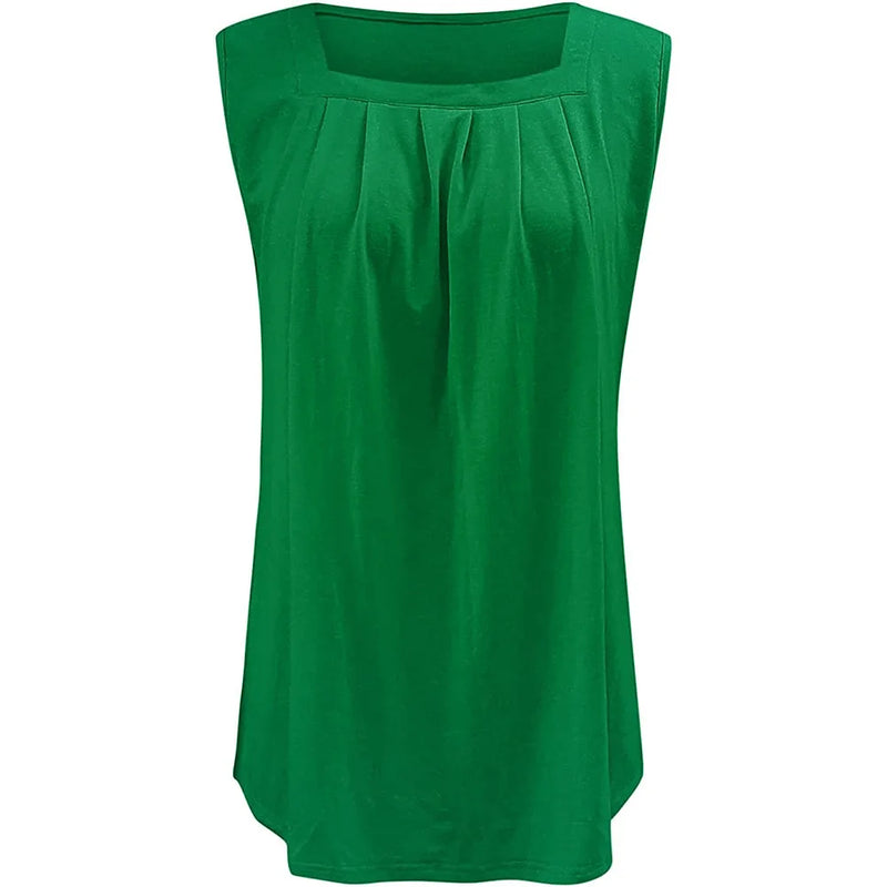 Summer 2026 Europe and the United States burst ruffle solid color sleeveless tank top loose casual women's Wear S-5XL