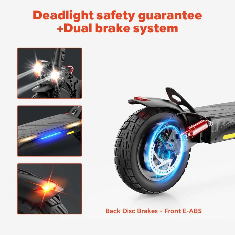 iScooter iX4 Electric Scooter 800W Motor 48V 15Ah 40-45km Range 45km/h Speed Dual Disc Brake foldable Off-Road eScooter With App