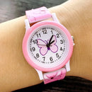 Lovely Girls Watches Butterfly Printing Silicone Candy Jelly Quartz Watches for Kids Children Girls Students Party Gifts Clock