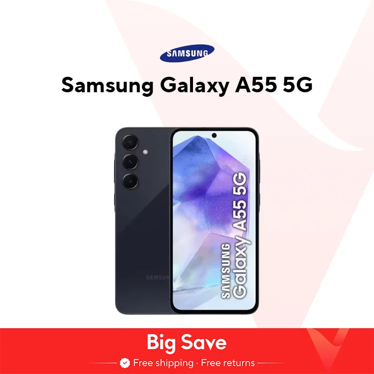 Samsung Galaxy A55 - 256GB - 5G Smartphone Exynos 1480 50MP Camera 6.6" FHD+ Super AMOLED 120Hz Display 25W 5000mAh Fast Charge Cellphone