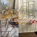 Gold metal pieces with rectangular frame for wedding backdrop, birthday party arch