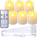 FPOO Flameless Flickering LED Candles with Timer Rechargeable, Electric Tea Lights,