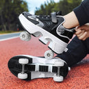 NEW children's sports roller skates deformation shoes 4 four-wheeled roller skates adult runaway shoes student deformation wheel