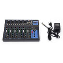 7-Kanal Professional Audio-Mixer, 7 Kanal Sound Mixing Console Digitaler Audio Mixer Stereo DJ Mixer Soundboard Konsole