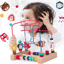 Baby Toys Wooden Roller Coaster Bead Maze Abacus Math Toys. Toddler Early Educational Toys for Kids Children 1-3 Years.