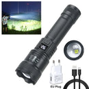 High Strong Power Led Flashlights 2000LM Tactical Torch with Display Light USB Charging Camping Fishing Emergency Zoom Lantern - BUY ABROAD NOW
