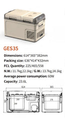 12V Refrigerator 35/45L Portable Freezer, Electric Cooler for Vehicles Car Refrigerator 12V Portable Fridge for Car Camping