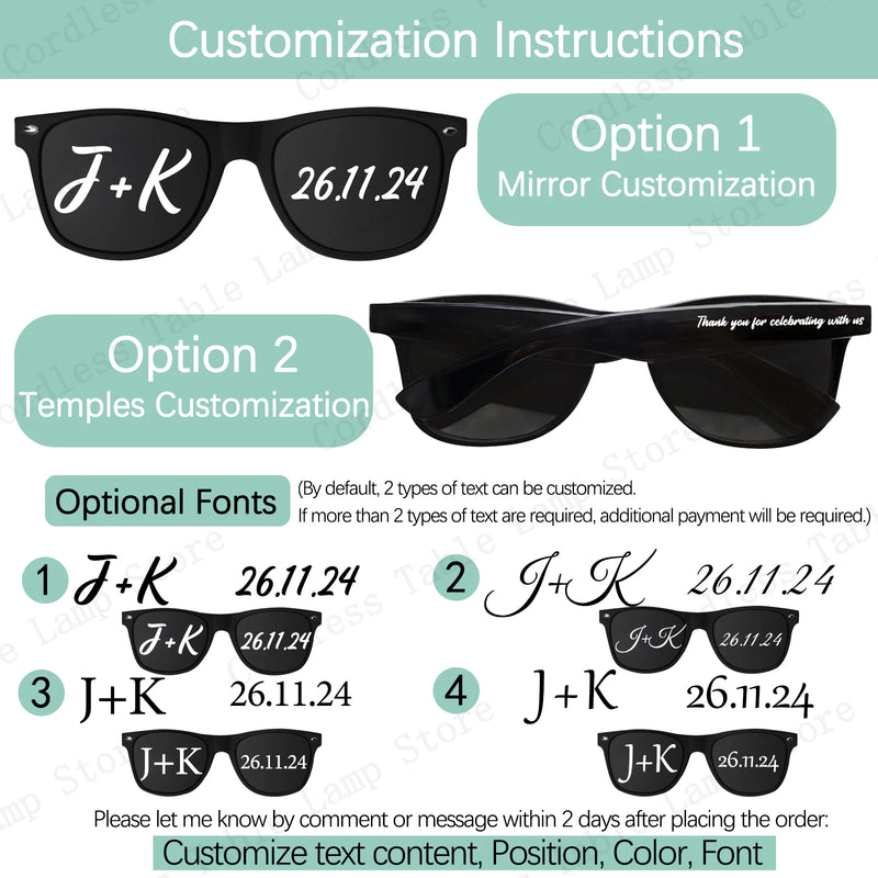 Personalized wedding sunglasses, custom groomsman gift, keepsakes
