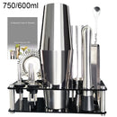 13-22Pcs 750ml 600ml Boston Cocktail Shaker Bar Tools Wine Mixer Set Bartender Cocktail Shaker Tool Kit with Holder