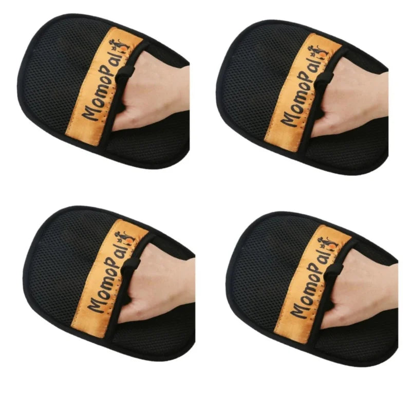 Pet Grooming Gloves Cats Hair Brush Pet Removal Gloves Dual Brush Static-Free Cat Cleaning Tool Hair Stripping Mitts