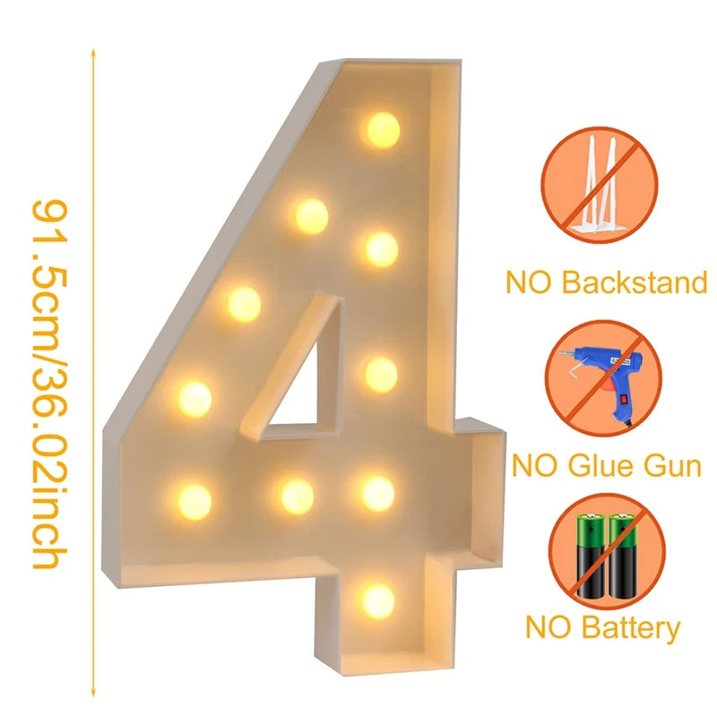 Giant LED Lighted Birthday Number Figure for Decoration