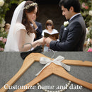 Wooden wedding hanger, personalized wedding dress hanger, hanger set,