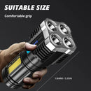 High Power LED Flashlights Camping Torch With 4 Lamp Beads And COB Side Light Rechargeable Portable Hand Lantern 4 Lighting Mode