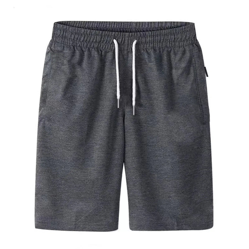 Mens Sports Pocket Solid Drawstring Board Trunk Beach Short