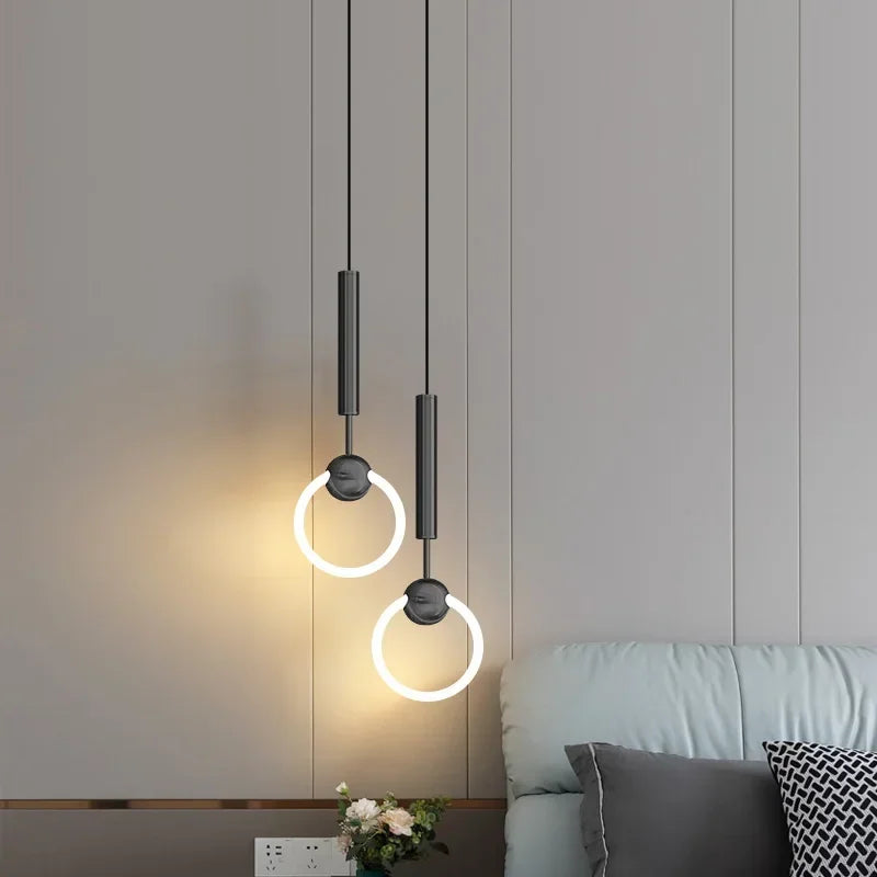 Pendant Lamp Bedroom Bedside Lamp Modern Minimalist Nordic Light Luxury Chandelier Restaurant TV Background Wall Chandelier