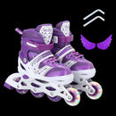 Double Row Quad Roller Skate Shoes 4 Wheels Skates Adjustable Size Outdoor Sport Kids Boys Girls Teenage Adults Skating Sneakers