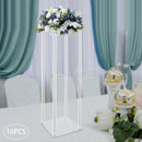 Acrylic Wedding Vase Set, Tall Flower Stands, Clear Column