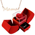 Gift for women, gift box with eternal rose and heart necklace, jewelry box