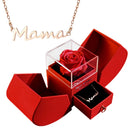 Gift for women, gift box with eternal rose and heart necklace, jewelry box