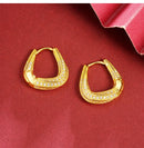 Luxury 24K  Pure Gold real gold Women's Light Luxury Diamond Earrings Geometric Twisted Square Earrings