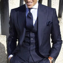 2025 Men Suits Stripe Blazer Wedding Male Groom Tuxedos Suit with Pants 3 Pieces (Jacket+Pants+Vest) Costume Homme