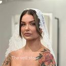 Ivory Mantilla Wedding Bridal Veils Cathedral Long Accessories For Brides  Lace Trim Edge Tulle Unique Vintage Spanish Unique