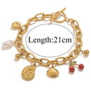 GIOIO Stainless Steel Starfish Seashell Bracelet Gold-Plated Pendant Bracelets For Women Jewelry Waterproof Trendy Jewelry Gift