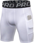 Men's Gym Shorts with Pockets, Workout Compression Tights