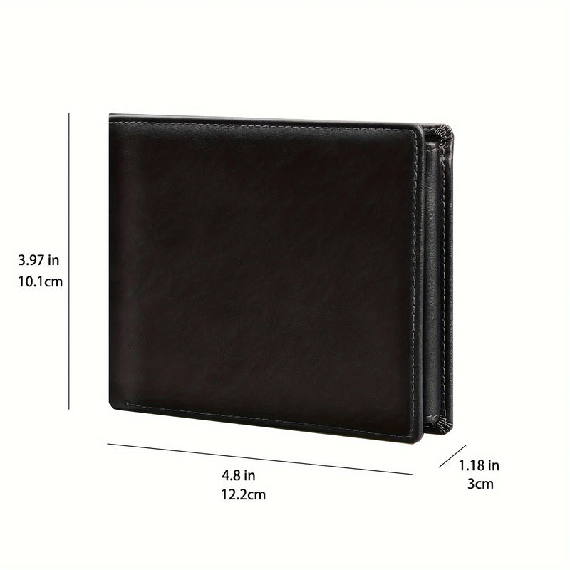 Men's Wallet RFID Anti-Theft Brush Loose Leaf Three Fold Wallet Large Capacity With Zero Money Bag Credit Card Bag. - YATBEST