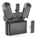 vernee M1 Wireless Lavalier Microphone with Charging Case Short Video Recording Mini Mic for iPhone/iPad/Android