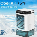 Air Conditioner Portable, Fan Desktop Dual Spray Ultrasonic Atomization 3-Speed Mute Air Cooler Night Light Electric Fan for Home