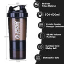 500ml Portable Protein Shaker Cup with Powder Storage Container Mixer Cup Gym Sport Water Bottle with Wire Whisk Ball Drinkware - BUY ABROAD NOW