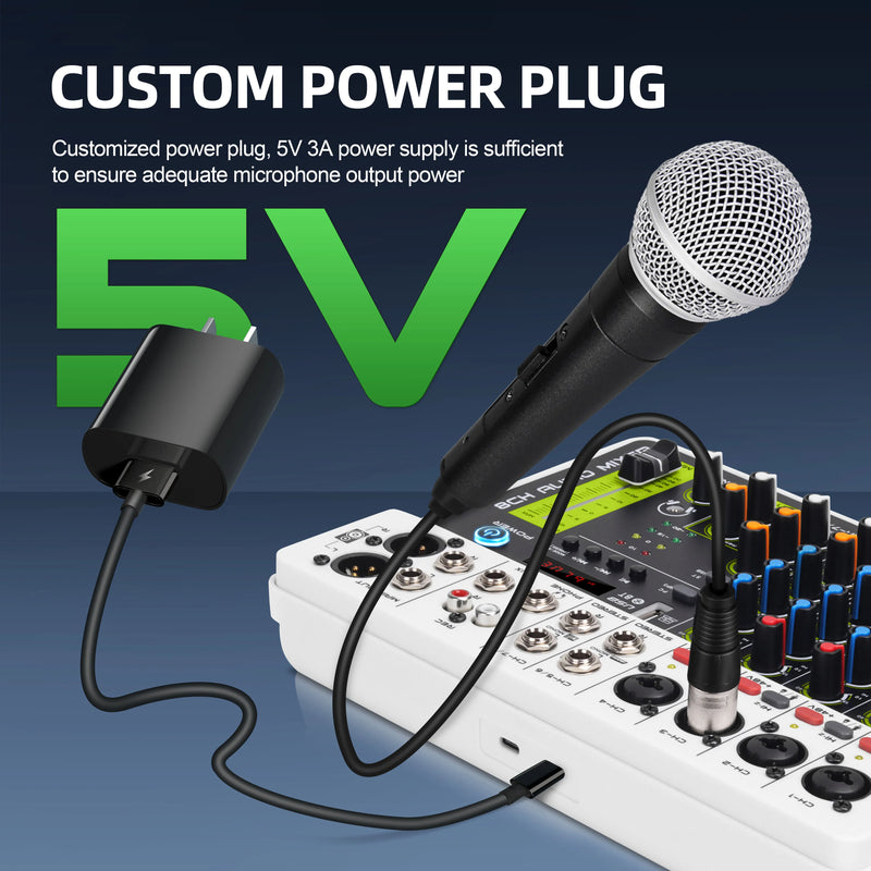 FROKET V8 Audio Mixer DJ Controller Mixing Bluetooth Phantom Power Delay Repaeat Effect  For Sound Mixing Console PC Recording