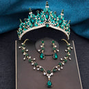 Baroque Tiaras and Crowns Princess 3-pack Wedding Crown Sets and Necklace Earrings for Party Birthday Costume Jewelry Bridal