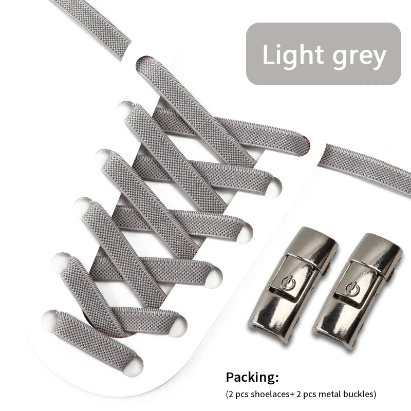 1Pair No Tie Shoe laces, Press Lock Shoelaces without ties Elastic Laces Sneaker Kids Adult 8MM Widened Flat Shoelace for Shoes