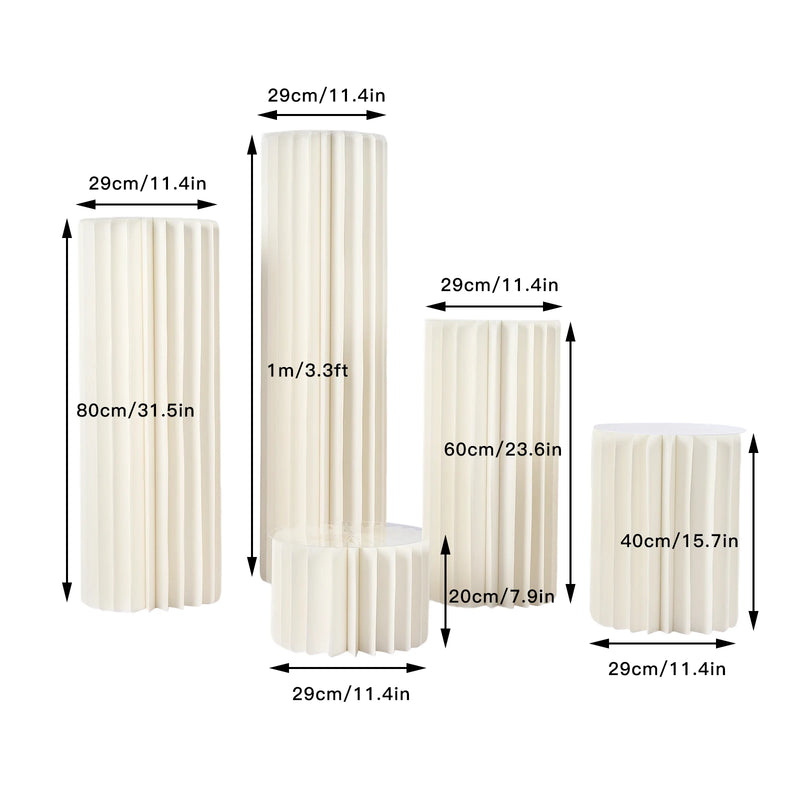 cylindrical centerpiece stands for party table decorations.