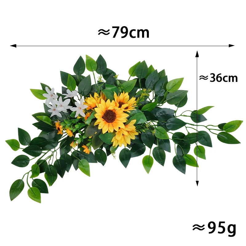 1PC Artificial Wedding Arch Flowers Boho Red Rose Eucalyptus Garland Drapes Home Decoration Wedding Decorations Welcome Sign