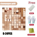 Square glitter wall background with shiny decorative panels,