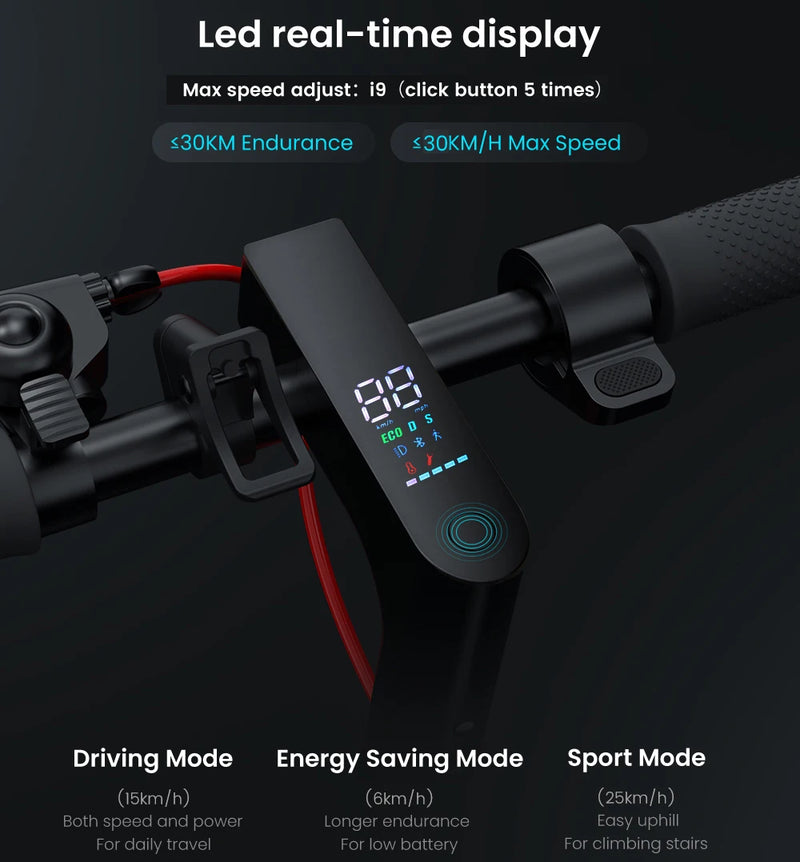 iScooter i9 Electric, Scooter 7.5Ah Battery Foldable e scooter 30km/h Speed With App Control 350w Adult Electric kick Scooter